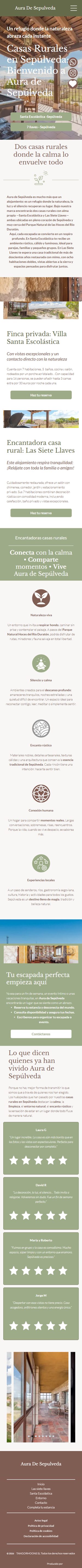 Web de Aura de Sepúlveda en móvil